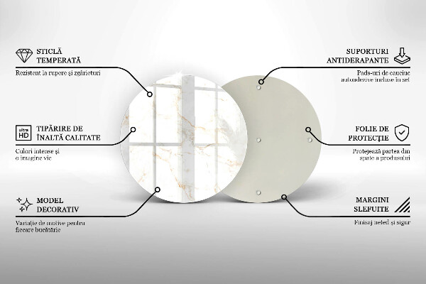 Kuchynská doska veľká zo skla Elegantný mramorový kameň