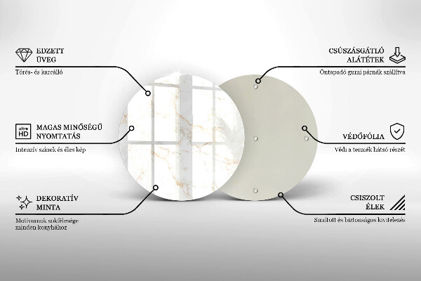 Kuchynská doska veľká zo skla Elegantný mramorový kameň