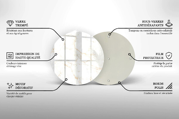 Kuchynská doska veľká zo skla Elegantný mramorový kameň
