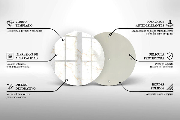 Kuchynská doska veľká zo skla Elegantný mramorový kameň