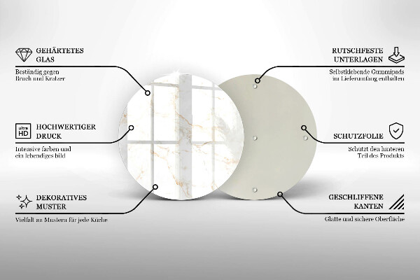 Kuchynská doska veľká zo skla Elegantný mramorový kameň