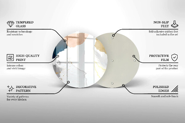 Kuchynská doska veľká zo skla Abstraktné škvrny