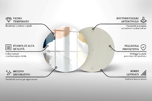 Kuchynská doska veľká zo skla Abstraktné škvrny