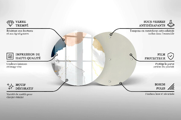 Kuchynská doska veľká zo skla Abstraktné škvrny