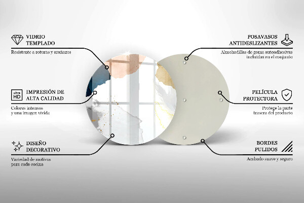 Kuchynská doska veľká zo skla Abstraktné škvrny
