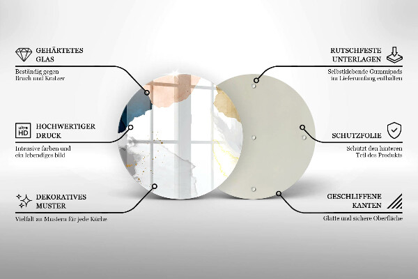 Kuchynská doska veľká zo skla Abstraktné škvrny
