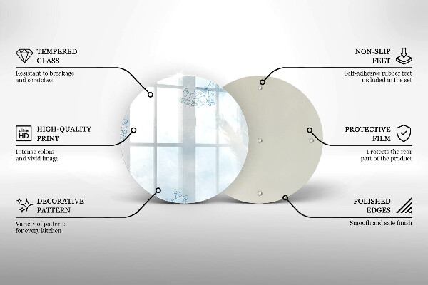 Kuchynská doska veľká zo skla Jemné pozadie