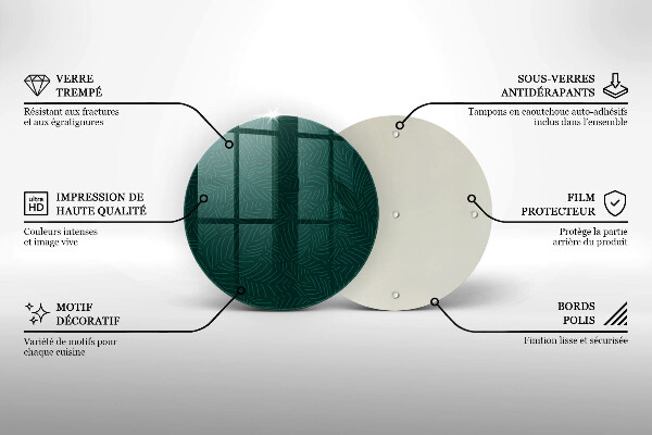 Kuchynská doska veľká zo skla Minimalistické listy