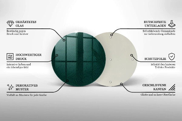 Kuchynská doska veľká zo skla Minimalistické listy