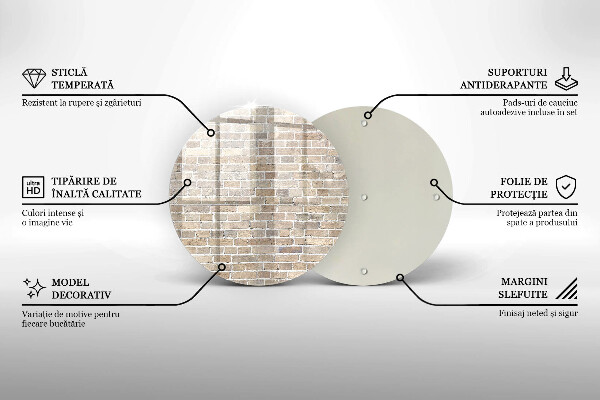 Kuchynská doska veľká zo skla Svetlá tehlová stena