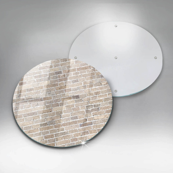 Kuchynská doska veľká zo skla Svetlá tehlová stena