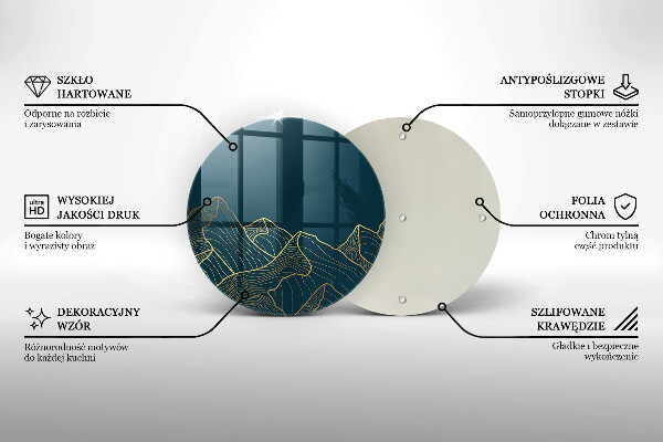 Kuchynská doska veľká zo skla Abstraktné hory