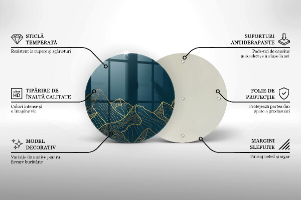 Kuchynská doska veľká zo skla Abstraktné hory
