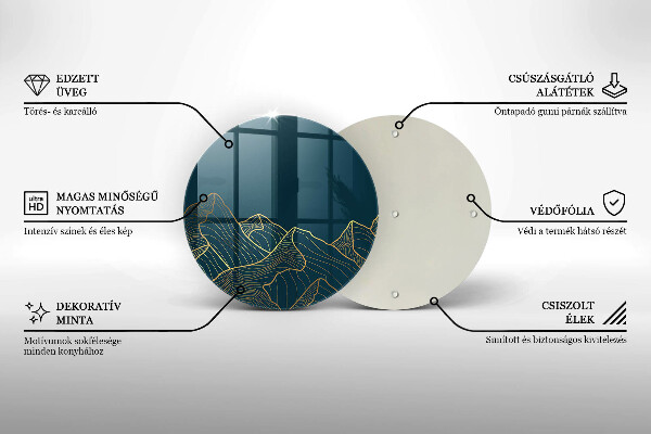 Kuchynská doska veľká zo skla Abstraktné hory