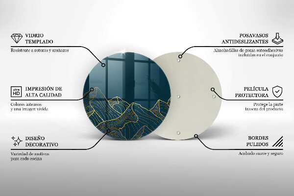 Kuchynská doska veľká zo skla Abstraktné hory