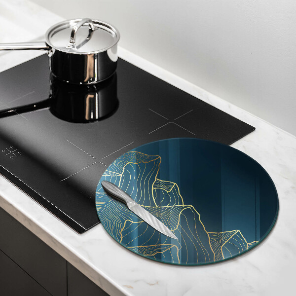 Kuchynská doska veľká zo skla Abstraktné hory