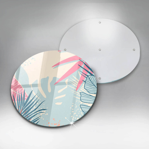 Kuchynská doska veľká zo skla Pastelové listy