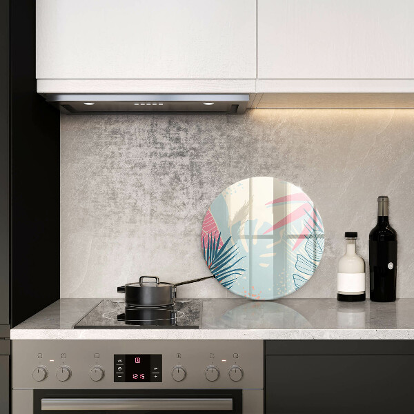 Kuchynská doska veľká zo skla Pastelové listy