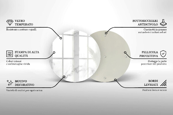 Kuchynská doska veľká zo skla Moderný mramor