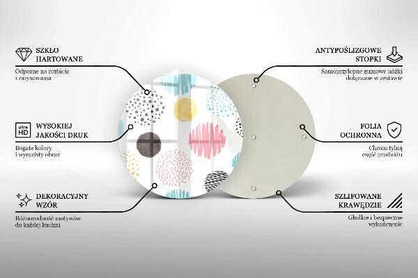 Kuchynská doska veľká zo skla Maľované tvary