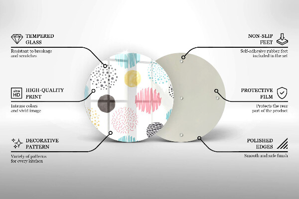 Kuchynská doska veľká zo skla Maľované tvary