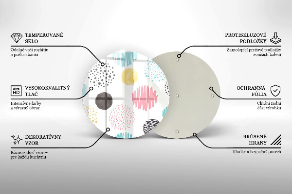 Kuchynská doska veľká zo skla Maľované tvary