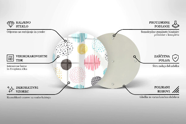 Kuchynská doska veľká zo skla Maľované tvary