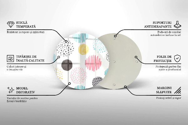 Kuchynská doska veľká zo skla Maľované tvary