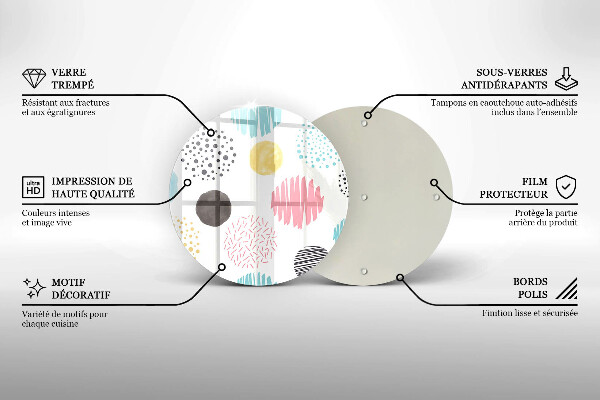 Kuchynská doska veľká zo skla Maľované tvary