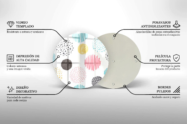 Kuchynská doska veľká zo skla Maľované tvary