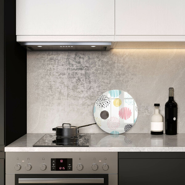 Kuchynská doska veľká zo skla Maľované tvary