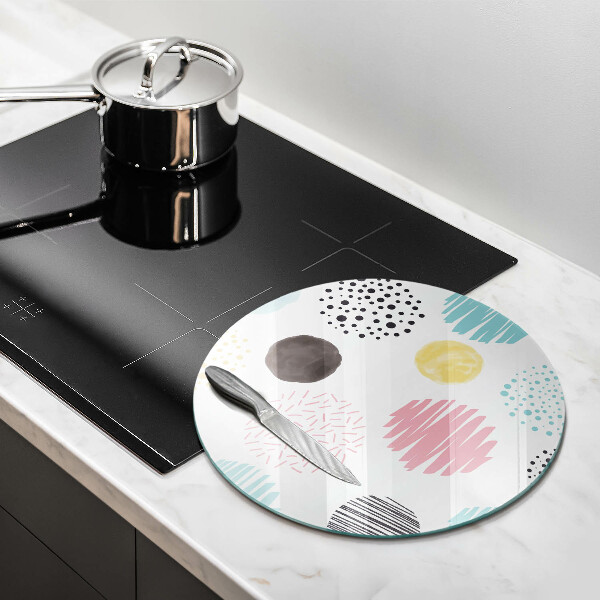 Kuchynská doska veľká zo skla Maľované tvary