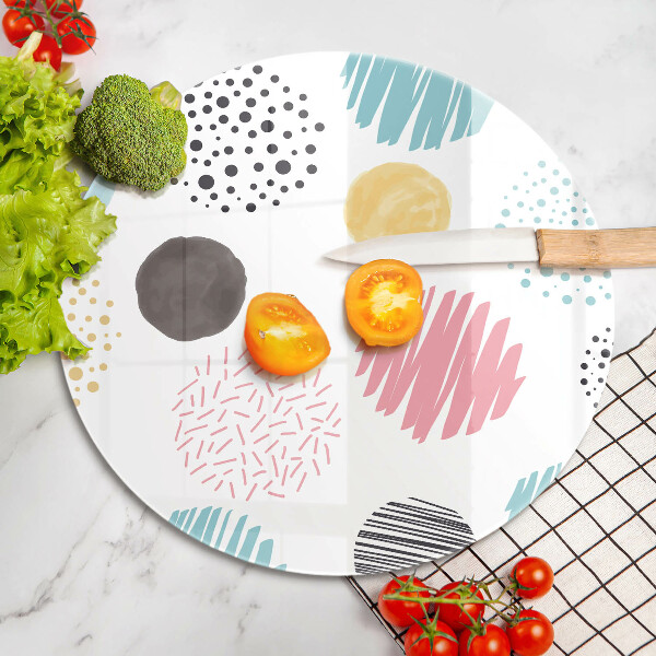 Kuchynská doska veľká zo skla Maľované tvary