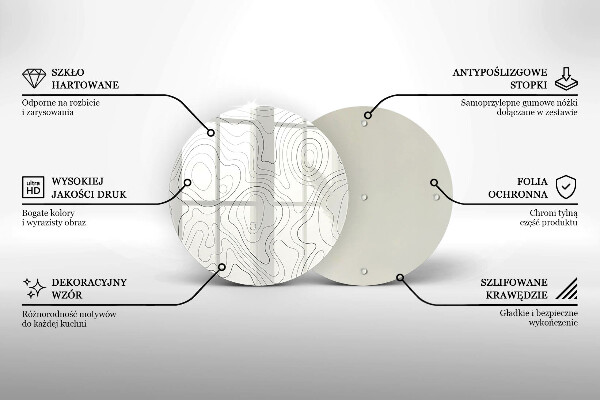 Kuchynská doska veľká zo skla Dizajn čiarového umenia