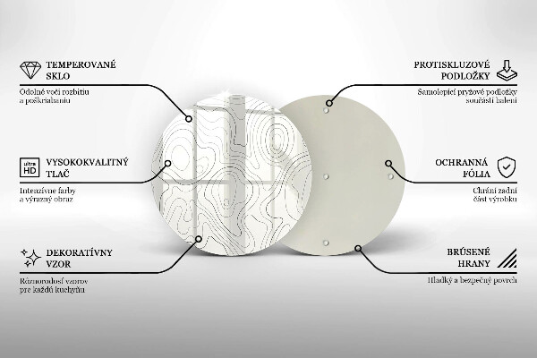 Kuchynská doska veľká zo skla Dizajn čiarového umenia