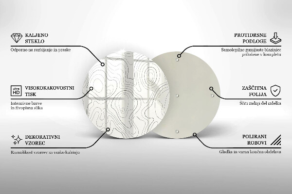 Kuchynská doska veľká zo skla Dizajn čiarového umenia