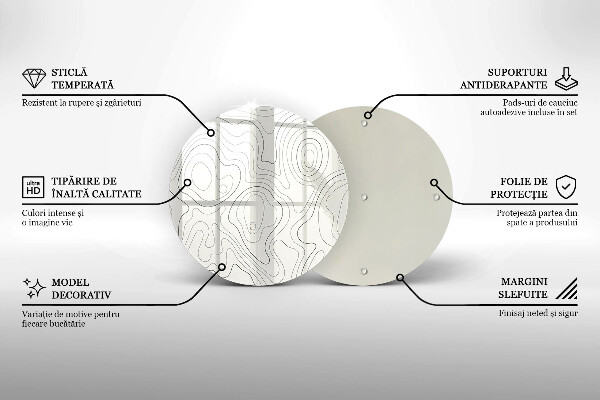 Kuchynská doska veľká zo skla Dizajn čiarového umenia