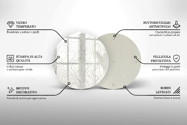 Kuchynská doska veľká zo skla Dizajn čiarového umenia