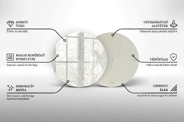 Kuchynská doska veľká zo skla Dizajn čiarového umenia
