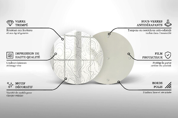 Kuchynská doska veľká zo skla Dizajn čiarového umenia