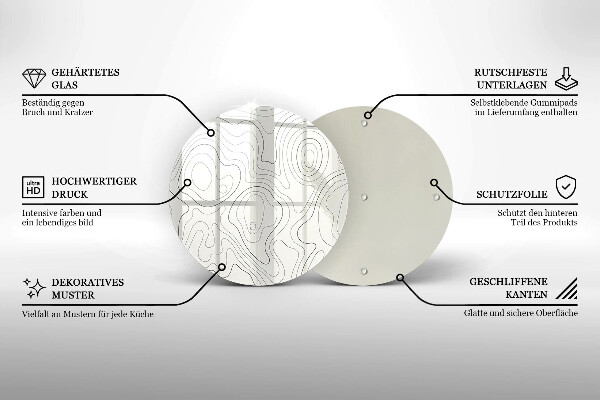 Kuchynská doska veľká zo skla Dizajn čiarového umenia