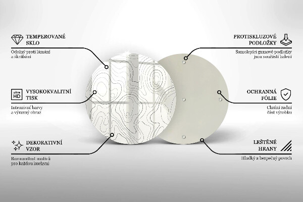 Kuchynská doska veľká zo skla Dizajn čiarového umenia