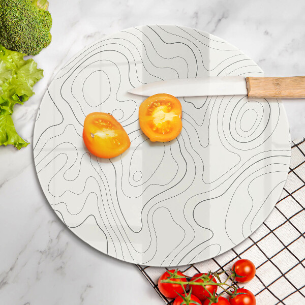 Kuchynská doska veľká zo skla Dizajn čiarového umenia