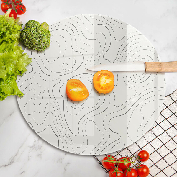 Kuchynská doska veľká zo skla Dizajn čiarového umenia