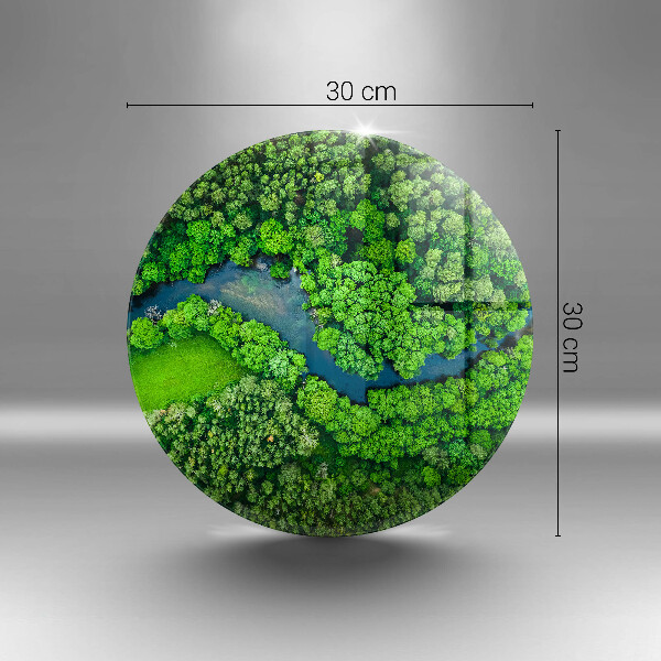 Kuchynská doska veľká zo skla Les a rieka z vtáčej perspektívy