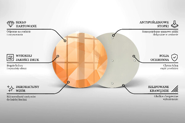 Kuchynská doska veľká zo skla Geometrické pozadie