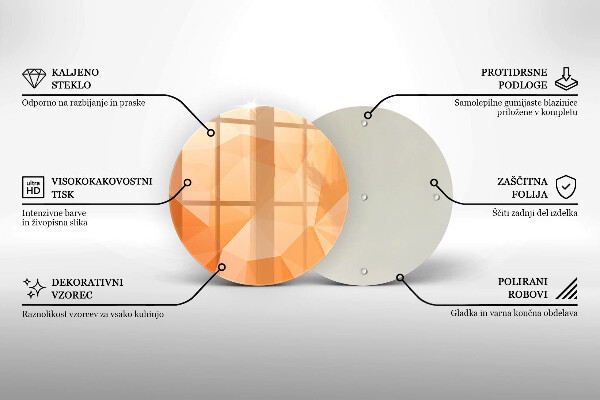 Kuchynská doska veľká zo skla Geometrické pozadie