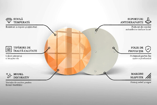 Kuchynská doska veľká zo skla Geometrické pozadie