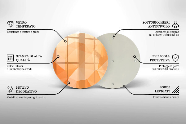 Kuchynská doska veľká zo skla Geometrické pozadie