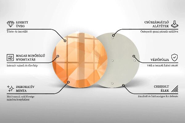 Kuchynská doska veľká zo skla Geometrické pozadie